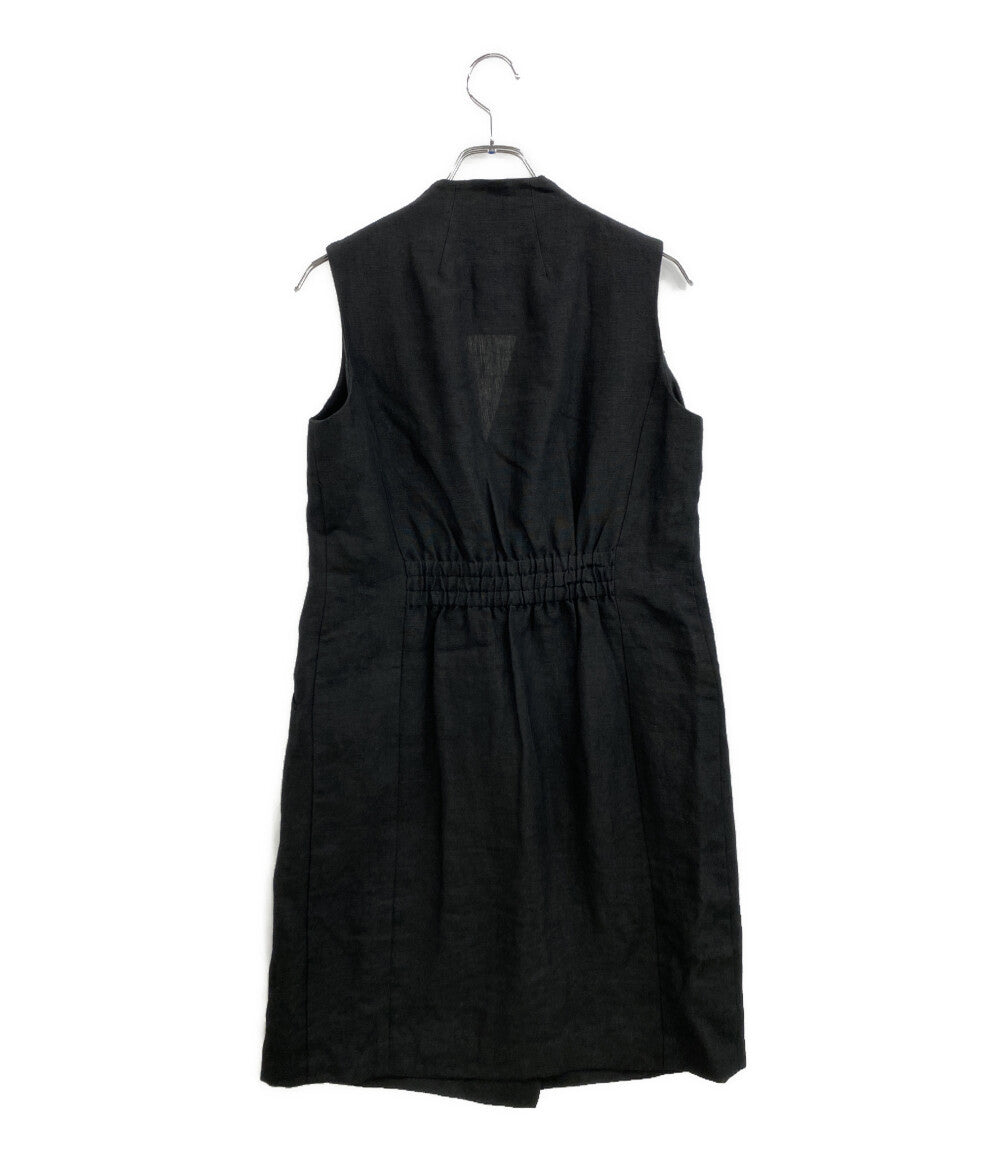 uncrave アンクレイヴ ロングジレワンピース リネン100% ブラック 7025588 レディース SIZE 2