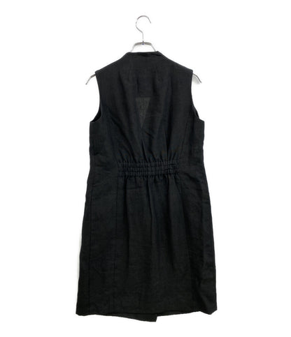 uncrave アンクレイヴ ロングジレワンピース リネン100% ブラック 7025588 レディース SIZE 2