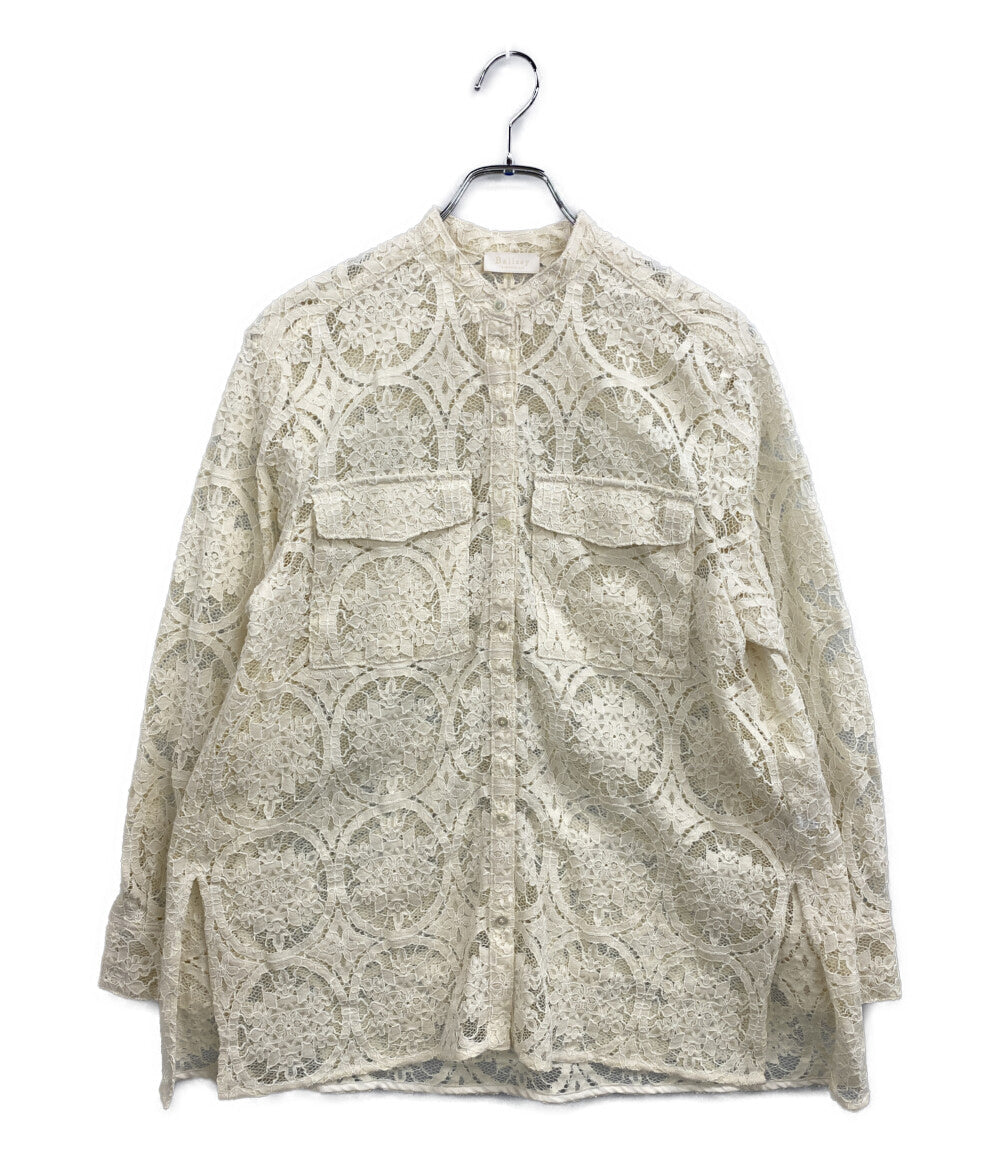 美品 BALLSEY(TOMORROWLAND) 長袖ブラウス サークルコードレーススタンダード 11-01-42-01233 レディース SIZE 36 ボールジー