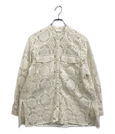 美品 BALLSEY(TOMORROWLAND) 長袖ブラウス サークルコードレーススタンダード 11-01-42-01233 レディース SIZE 36 ボールジー