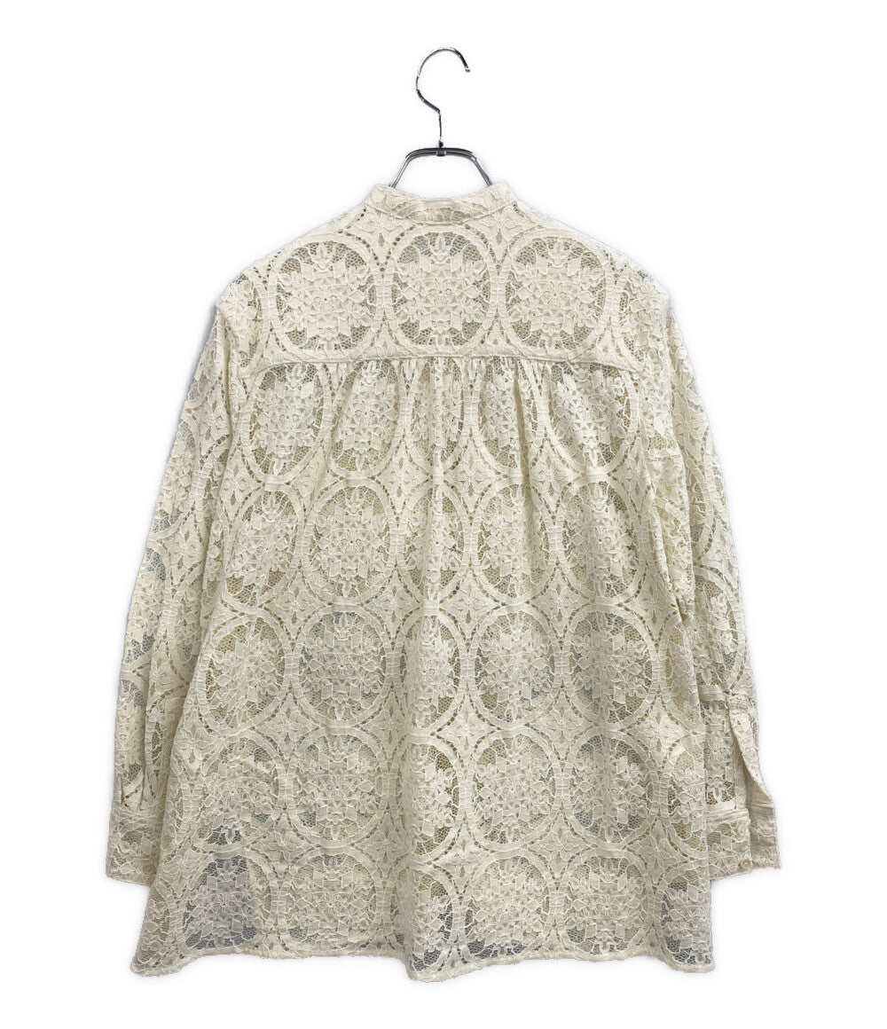 美品 BALLSEY(TOMORROWLAND) 長袖ブラウス サークルコードレーススタンダード 11-01-42-01233 レディース SIZE 36 ボールジー