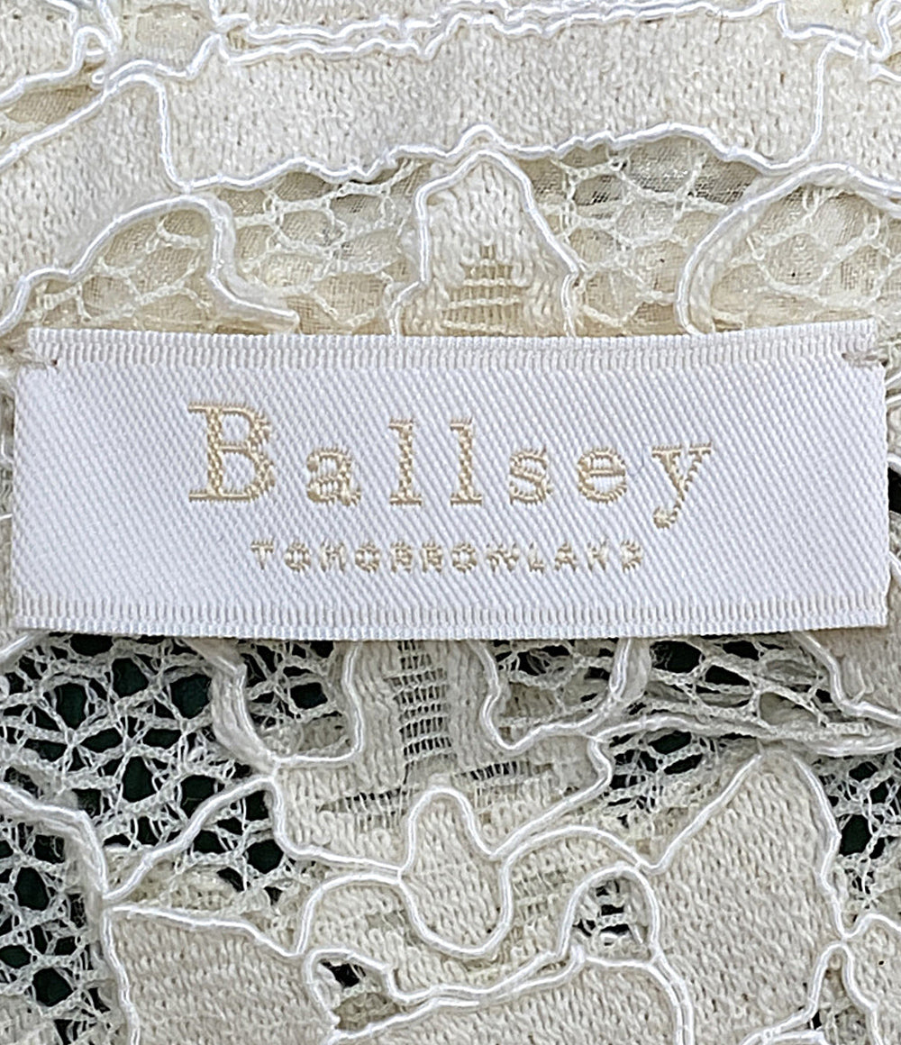 美品 BALLSEY(TOMORROWLAND) 長袖ブラウス サークルコードレーススタンダード 11-01-42-01233 レディース SIZE 36 ボールジー