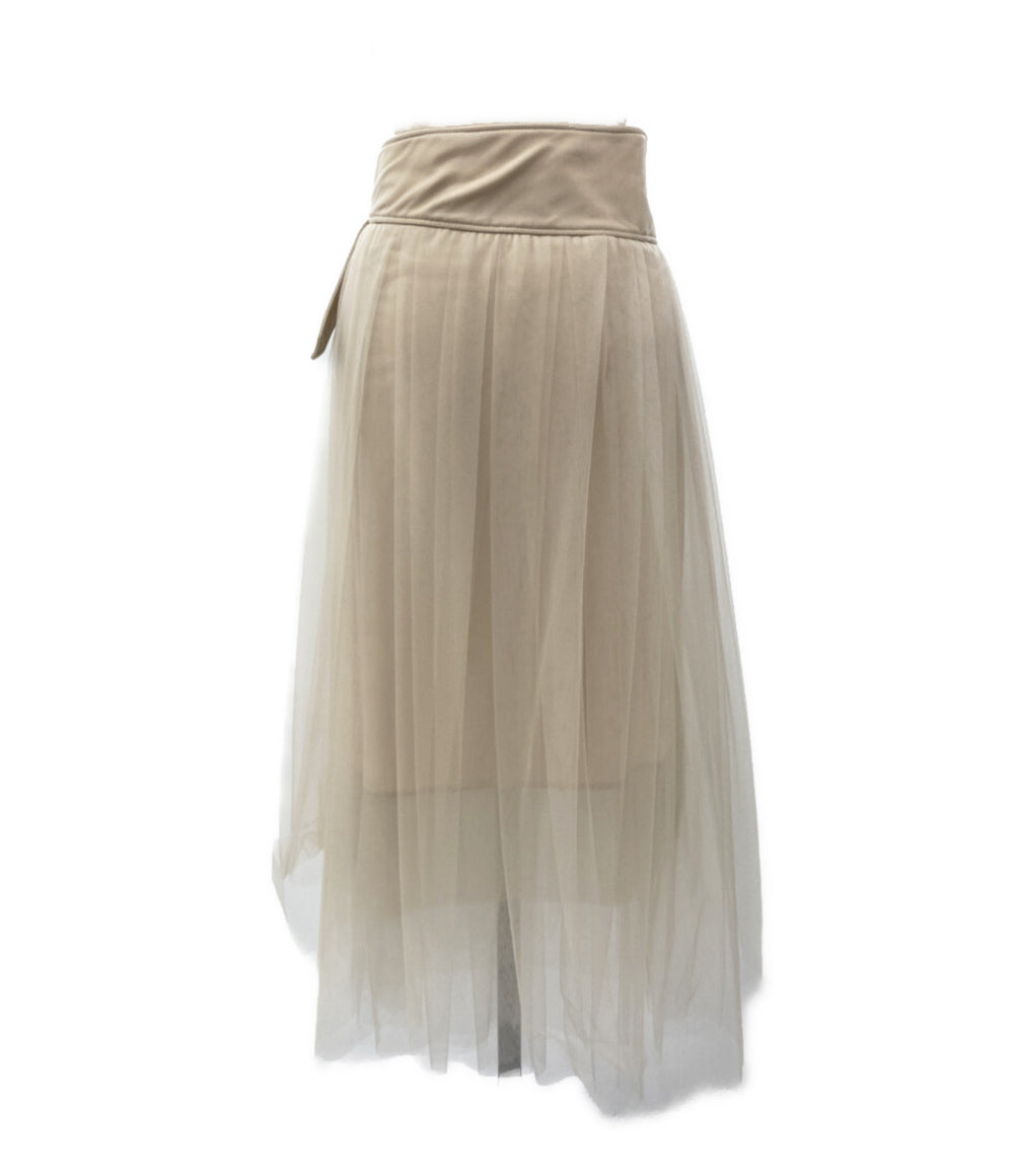 BRUNELLO CUCINELLI Dバックルベルト チュールスカート 66EN005 レディース SIZE I40 ブルネロクチネリ