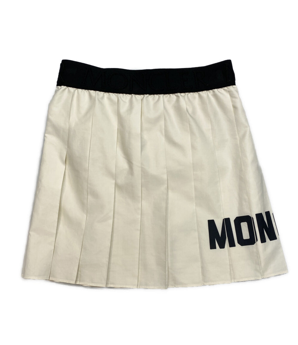 MONCLER スカート 23529612EHJP ホワイト プリーツ ロゴプリント キッズ SIZE 116cm モンクレール