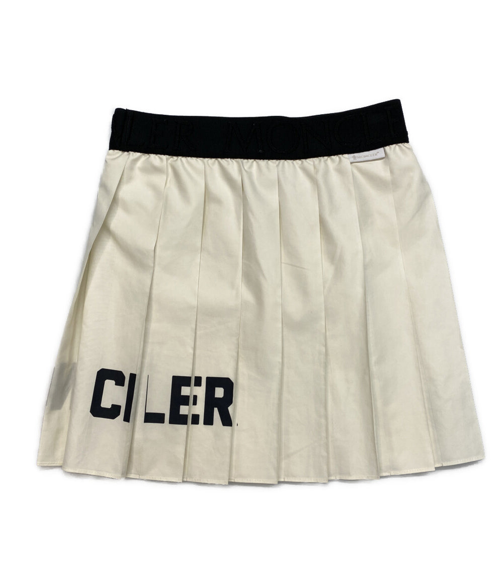 MONCLER スカート 23529612EHJP ホワイト プリーツ ロゴプリント キッズ SIZE 116cm モンクレール