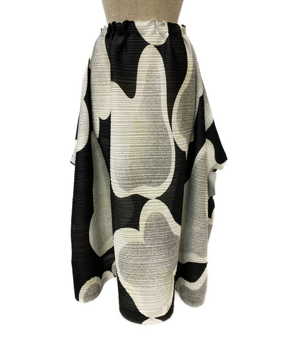 美品 PLEATS PLEASE スカート 総柄 横プリーツ PP91-JG752 レディース SIZE 5 プリーツプリーズ