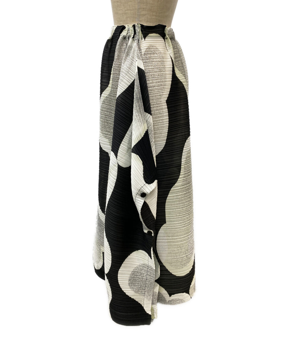 美品 PLEATS PLEASE スカート 総柄 横プリーツ PP91-JG752 レディース SIZE 5 プリーツプリーズ