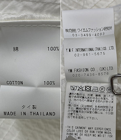 YACCOMARICARD 長袖シャツ デニム風 ホワイト フロントプリーツ レディース SIZE 2 ヤッコマリカルド