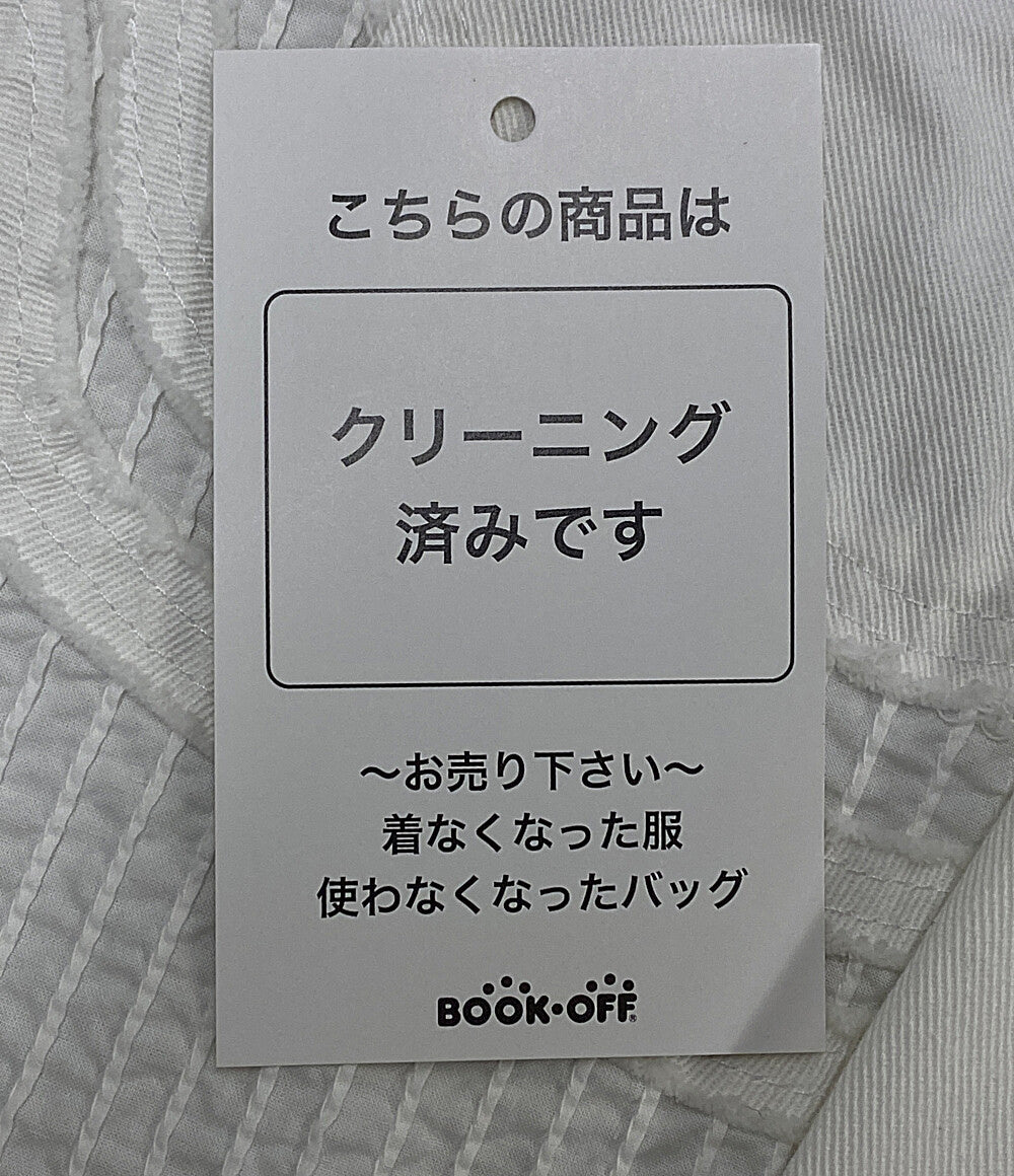 YACCOMARICARD 長袖シャツ デニム風 ホワイト フロントプリーツ レディース SIZE 2 ヤッコマリカルド