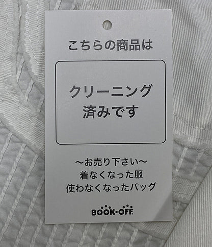 YACCOMARICARD 長袖シャツ デニム風 ホワイト フロントプリーツ レディース SIZE 2 ヤッコマリカルド