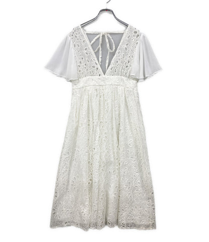 美品 OBLI オブリ 半袖ワンピース シフォンコットンサマードレス 23SSND49 レディース SIZE -