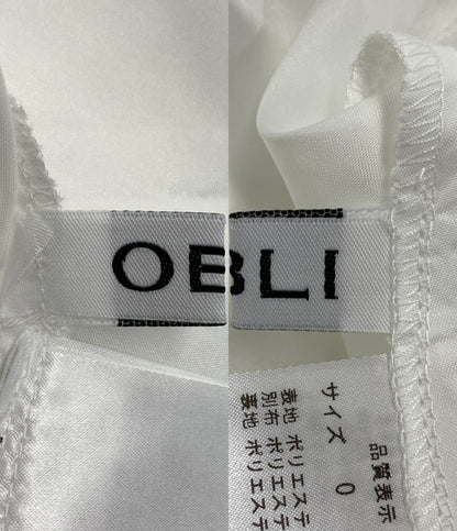美品 OBLI オブリ 半袖ワンピース シフォンコットンサマードレス 23SSND49 レディース SIZE -
