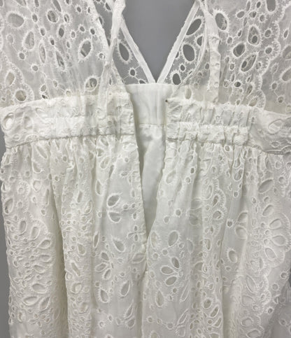 美品 OBLI オブリ 半袖ワンピース シフォンコットンサマードレス 23SSND49 レディース SIZE -
