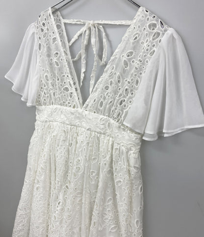 美品 OBLI オブリ 半袖ワンピース シフォンコットンサマードレス 23SSND49 レディース SIZE -