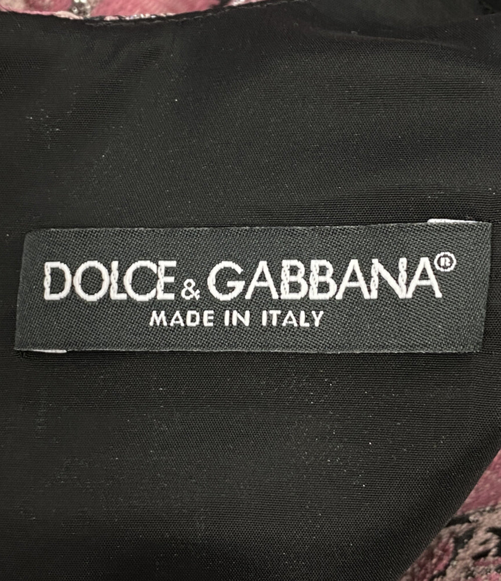 DOLCE & GABBANA 刺繍 半袖ワンピース ピンク レディース SIZE 36 ドルチェアンドガッバーナ