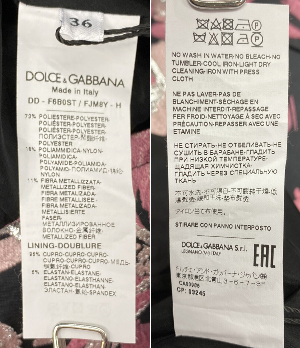 DOLCE & GABBANA 刺繍 半袖ワンピース ピンク レディース SIZE 36 ドルチェアンドガッバーナ