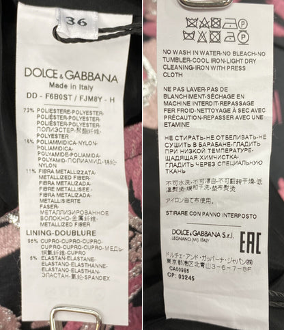DOLCE & GABBANA 刺繍 半袖ワンピース ピンク レディース SIZE 36 ドルチェアンドガッバーナ