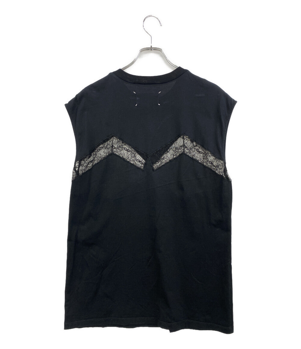 Maison Margiela カットソー ノースリーブ レース切替シャツ 19ss S51NC0523 レディース SIZE 38 メゾンマルジェラ