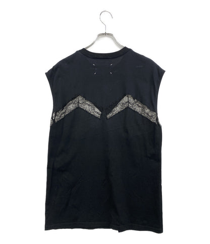 Maison Margiela カットソー ノースリーブ レース切替シャツ 19ss S51NC0523 レディース SIZE 38 メゾンマルジェラ