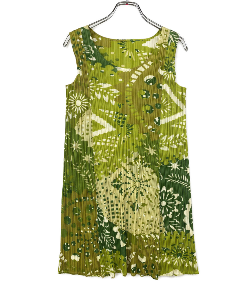 PLEATS PLEASE タンクトップ PP91-Jk605 柄 レディース SIZE 3 プリーツプリーズ