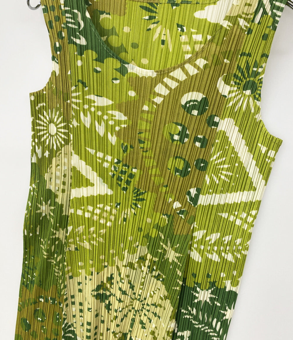 PLEATS PLEASE タンクトップ PP91-Jk605 柄 レディース SIZE 3 プリーツプリーズ
