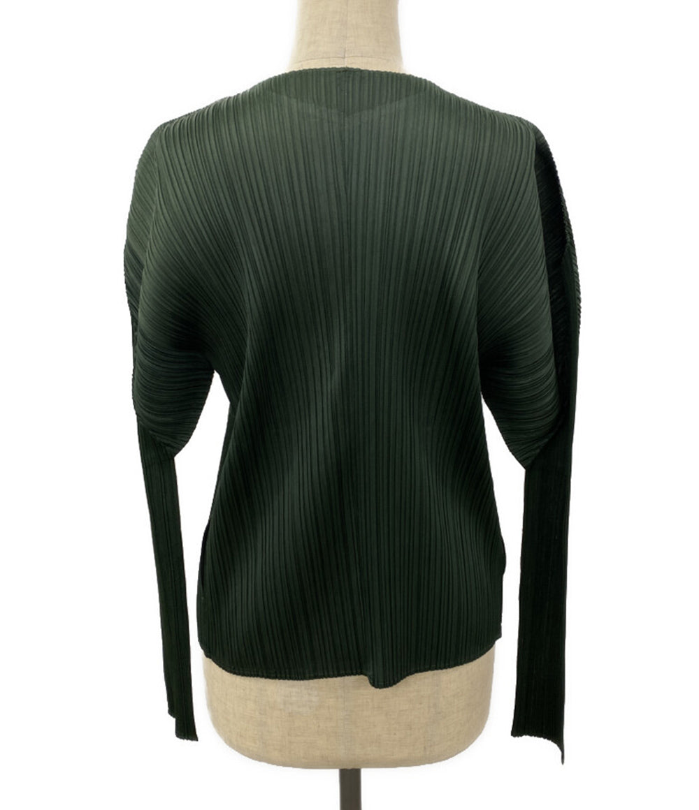 PLEATS PLEASE カーディガン PP43-JK623 グリーン レディース SIZE 4 プリーツプリーズ