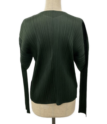 PLEATS PLEASE カーディガン PP43-JK623 グリーン レディース SIZE 4 プリーツプリーズ