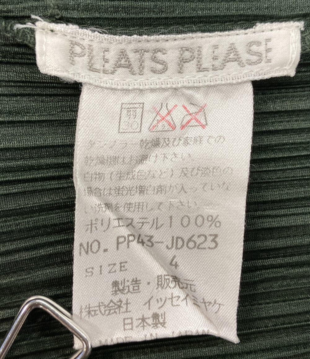 PLEATS PLEASE カーディガン PP43-JK623 グリーン レディース SIZE 4 プリーツプリーズ