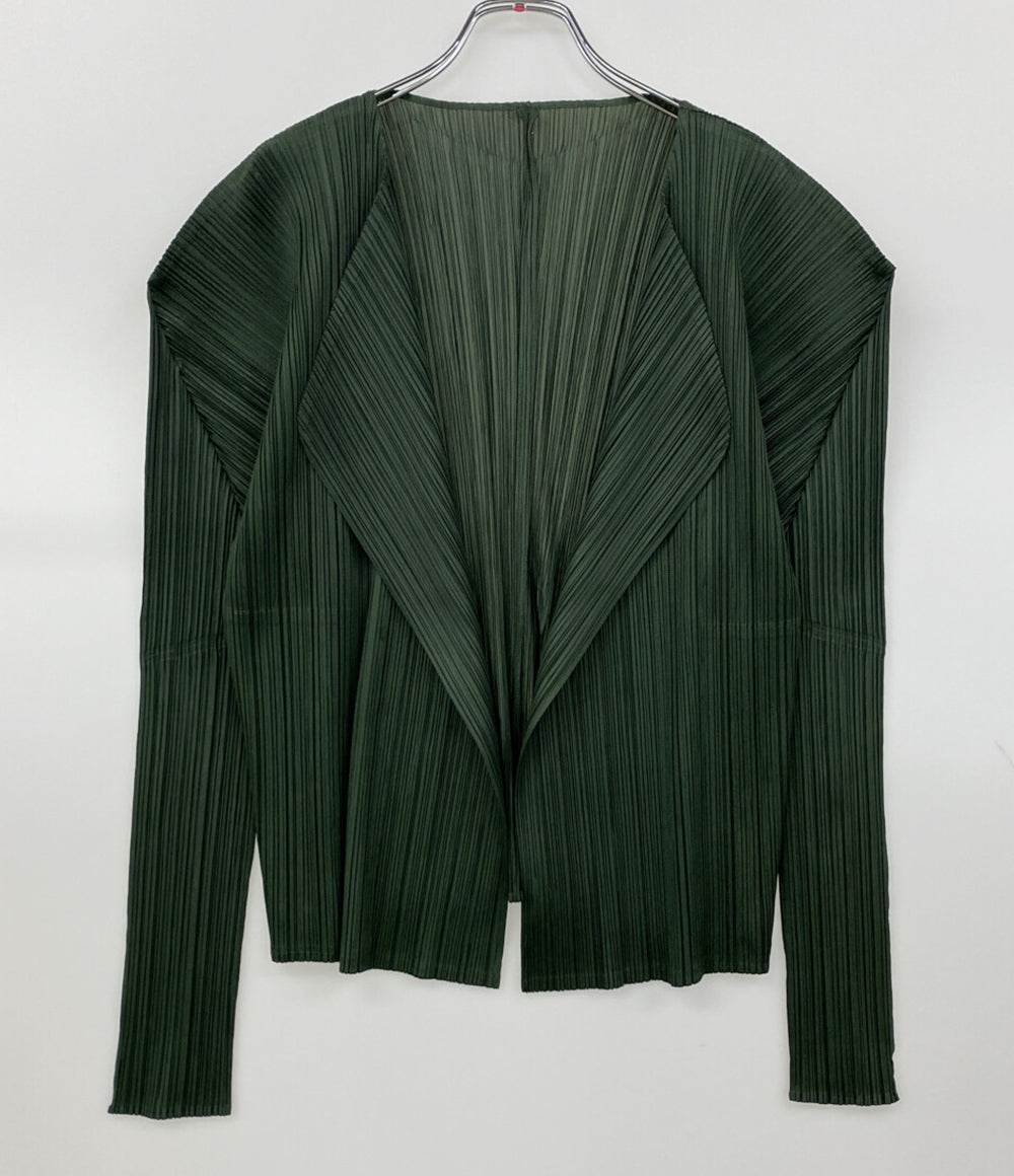 PLEATS PLEASE カーディガン PP43-JK623 グリーン レディース SIZE 4 プリーツプリーズ