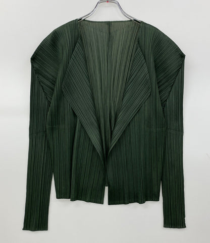 PLEATS PLEASE カーディガン PP43-JK623 グリーン レディース SIZE 4 プリーツプリーズ