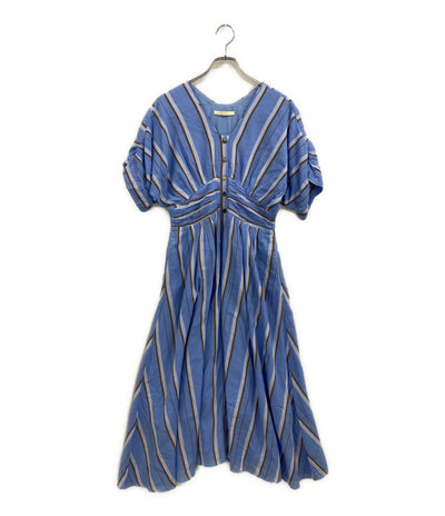 ne Quittez pas 半袖ワンピース ブルー ストライプ柄 コットンワンピース 010451GR2 レディース SIZE S ヌキテパ
