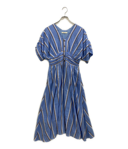 ne Quittez pas 半袖ワンピース ブルー ストライプ柄 コットンワンピース 010451GR2 レディース SIZE S ヌキテパ