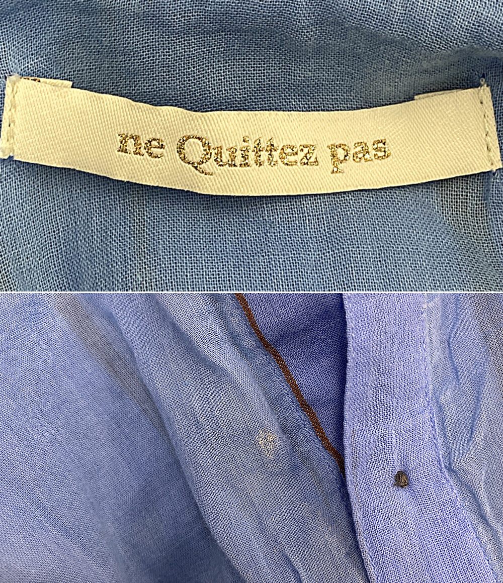ne Quittez pas 半袖ワンピース ブルー ストライプ柄 コットンワンピース 010451GR2 レディース SIZE S ヌキテパ