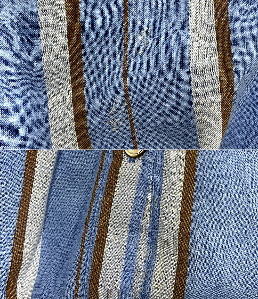 ne Quittez pas 半袖ワンピース ブルー ストライプ柄 コットンワンピース 010451GR2 レディース SIZE S ヌキテパ