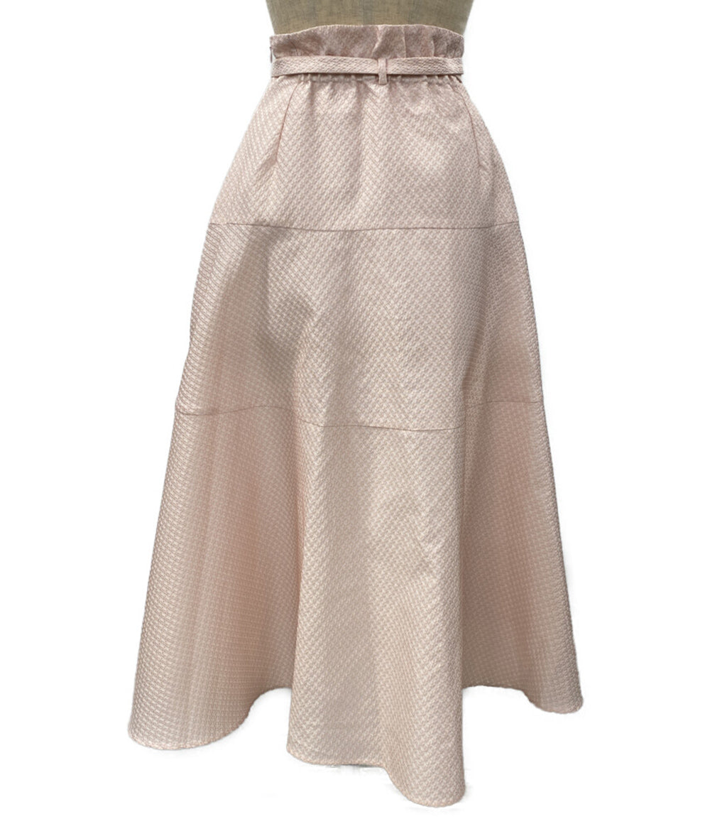 美品 AMICA アミカ Aラインスカート ジャガード ピンク AM043H-SS05 レディース SIZE F