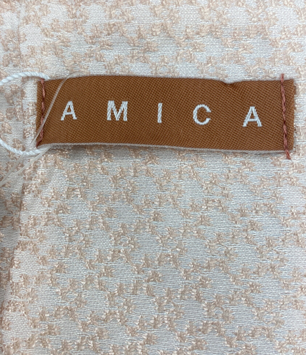 美品 AMICA アミカ Aラインスカート ジャガード ピンク AM043H-SS05 レディース SIZE F