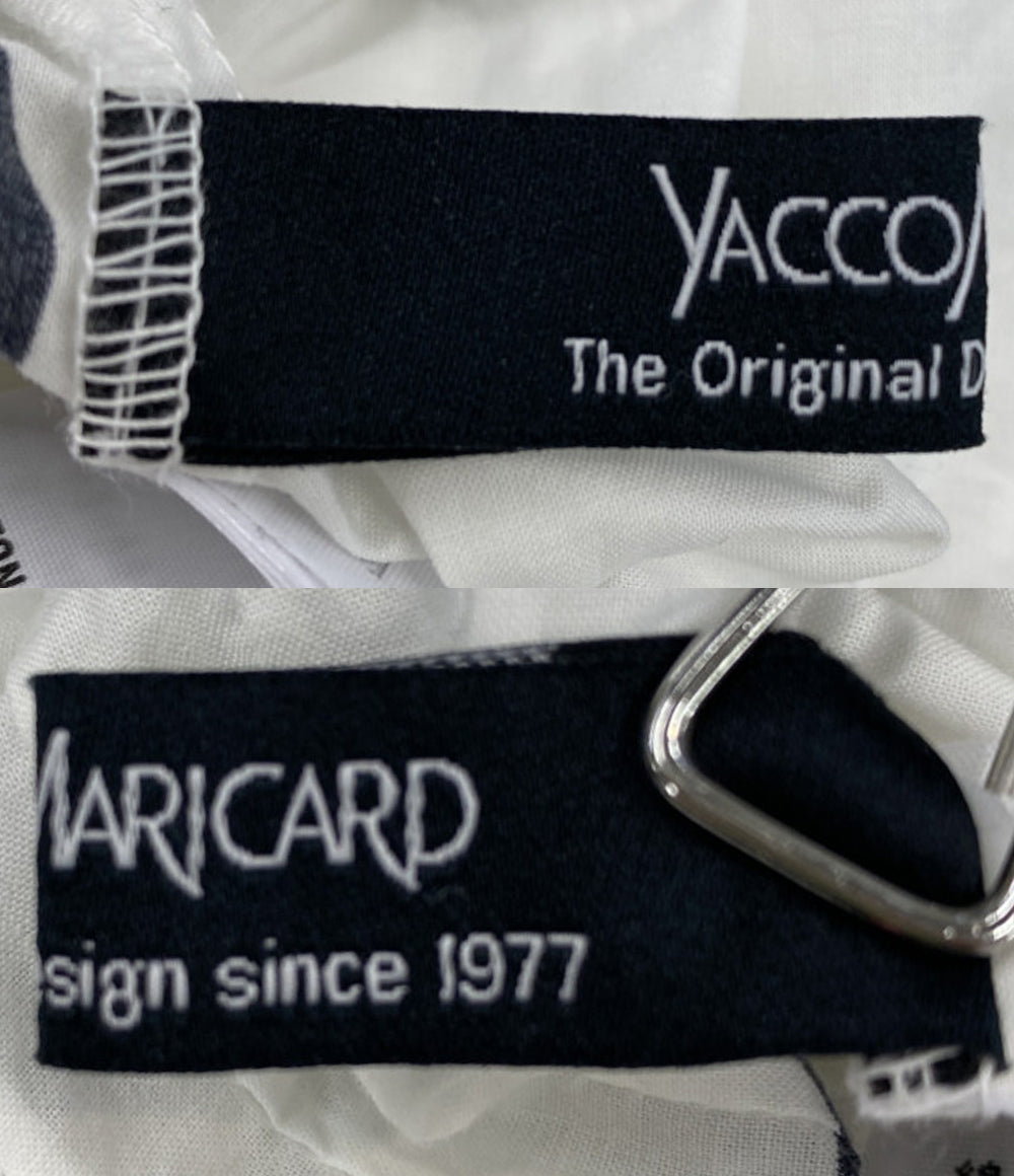美品 YACCOMARICARD ピンタックパンツ ハイウエスト 総柄 レディース SIZE 1 ヤッコマリカルド