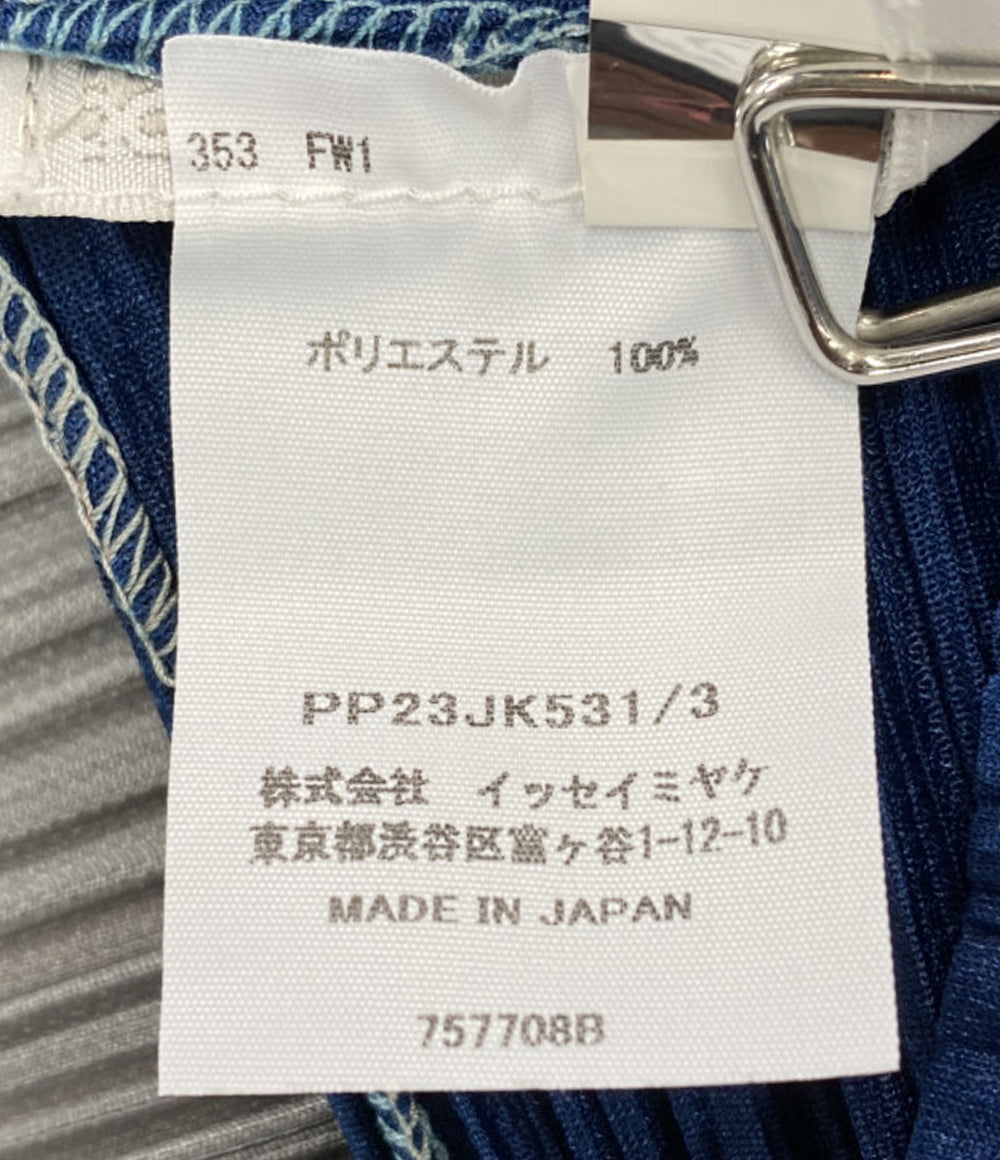 PLEATS PLEASE 長袖Ｔシャツ ピンク×ネイビー×グレー PP23JK531 22AW レディース SIZE 3 プリーツプリーズ