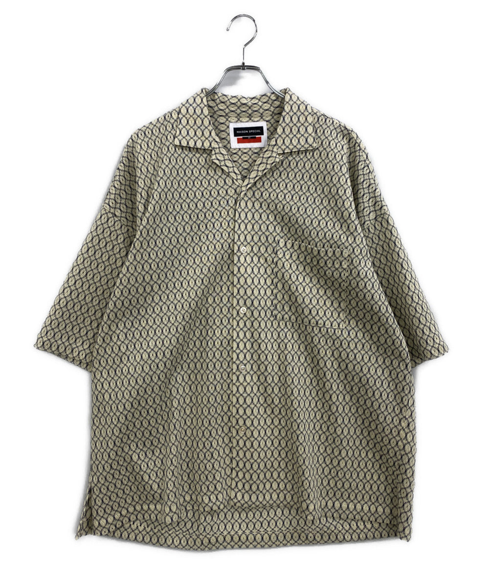 美品 MAISON SPECIAL 半袖Ｔシャツ プライムオープンカラーシャツ 1122131130 メンズ SIZE 01 メゾンスペシャル