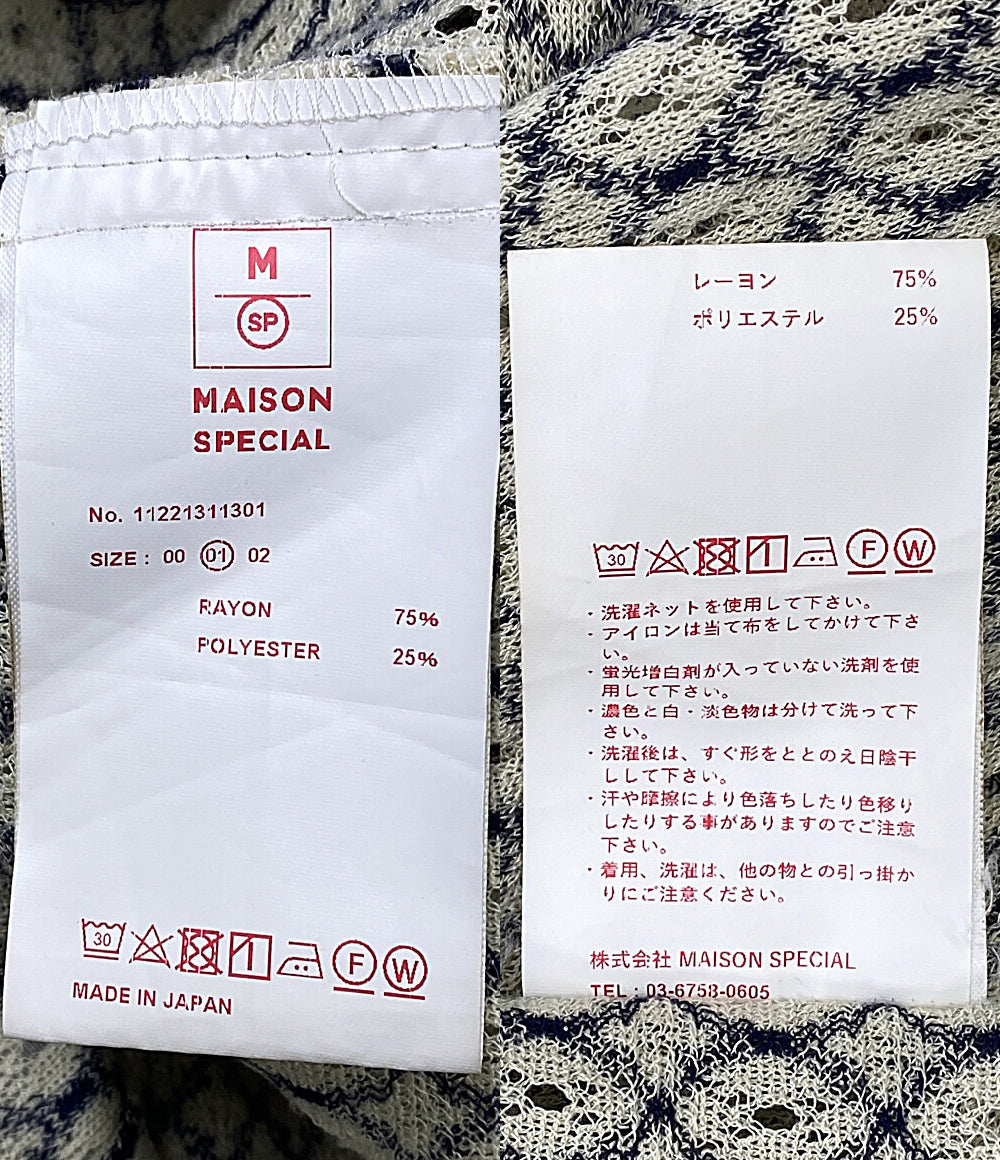 美品 MAISON SPECIAL 半袖Ｔシャツ プライムオープンカラーシャツ 1122131130 メンズ SIZE 01 メゾンスペシャル