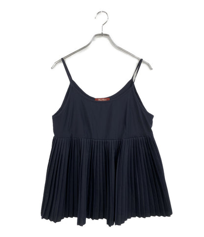 MAX MARA リブニット プリーツインナー付き ネイビー レディース SIZE L マックスマーラ