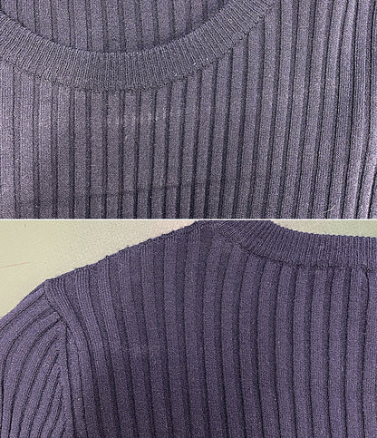 MAX MARA リブニット プリーツインナー付き ネイビー レディース SIZE L マックスマーラ