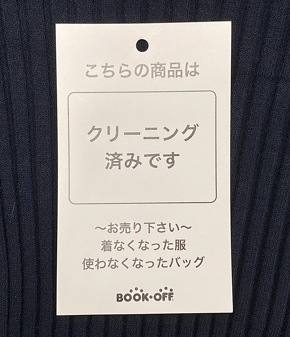 MAX MARA リブニット プリーツインナー付き ネイビー レディース SIZE L マックスマーラ