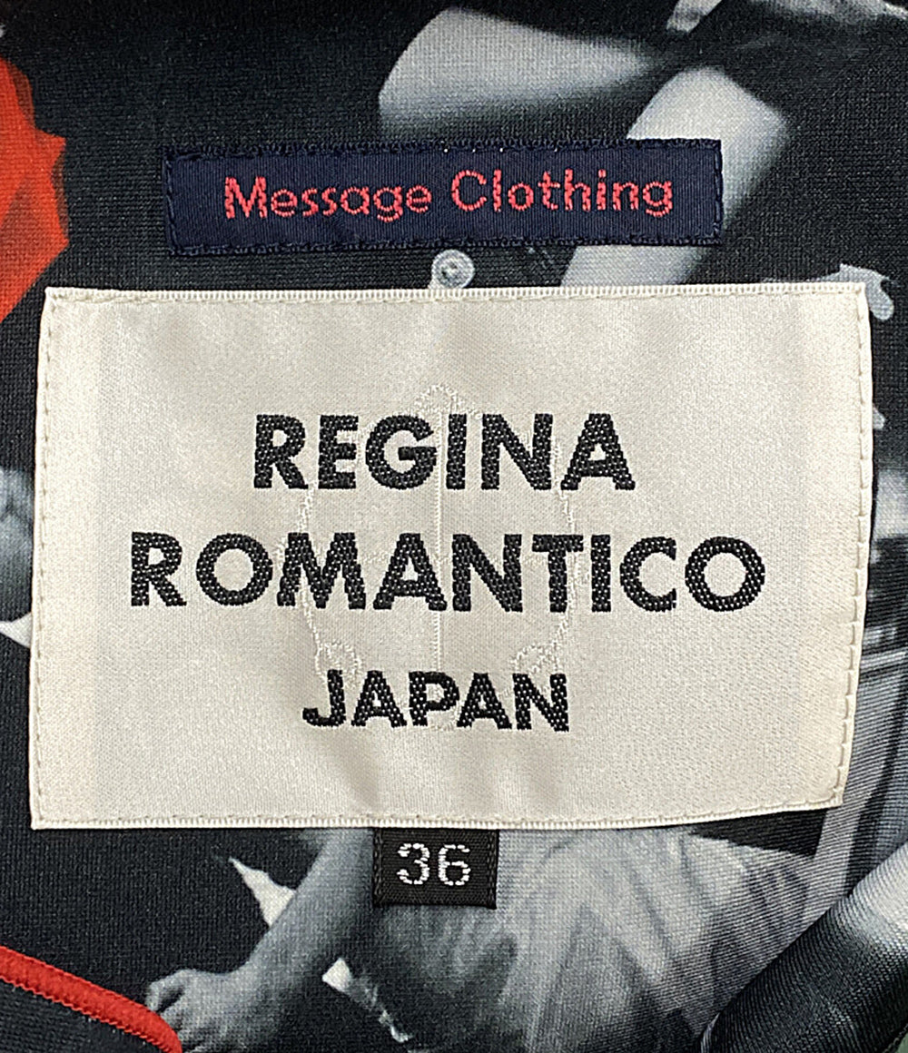 美品 REGINA ROMANTICO レジーナロマンティコ テーラードジャケット LOVE 総柄 RJFB08007BK レディース SIZE 36