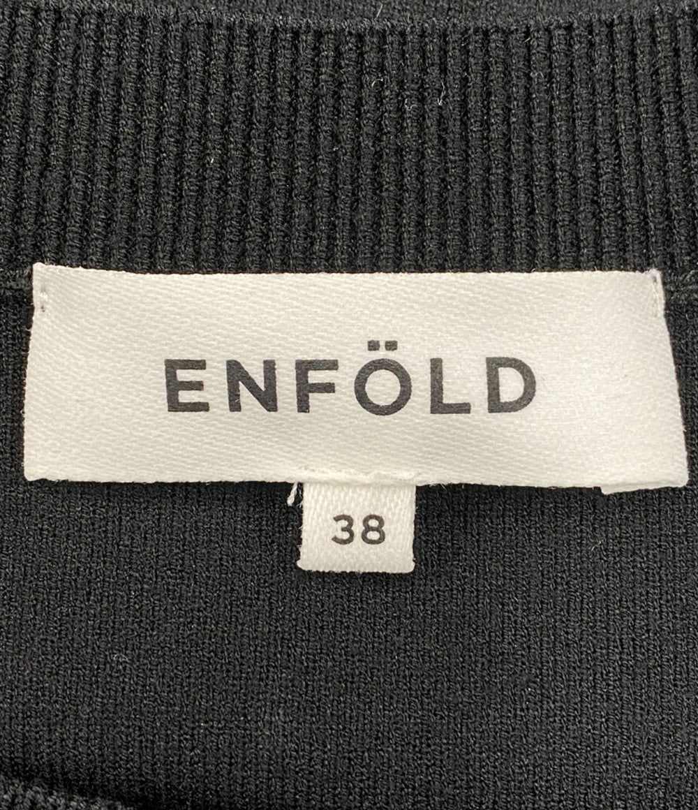 ENFOLD ニット 300IS270-0861 CAPE VEST BLK レディース SIZE 38 エンフォルド