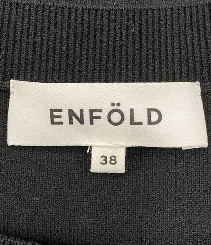 ENFOLD ニット 300IS270-0861 CAPE VEST BLK レディース SIZE 38 エンフォルド
