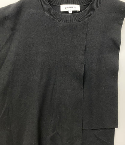 ENFOLD ニット 300IS270-0861 CAPE VEST BLK レディース SIZE 38 エンフォルド