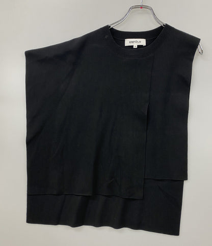 ENFOLD ニット 300IS270-0861 CAPE VEST BLK レディース SIZE 38 エンフォルド