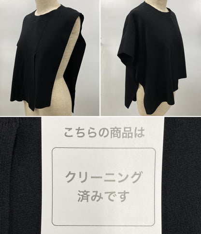 ENFOLD ニット 300IS270-0861 CAPE VEST BLK レディース SIZE 38 エンフォルド