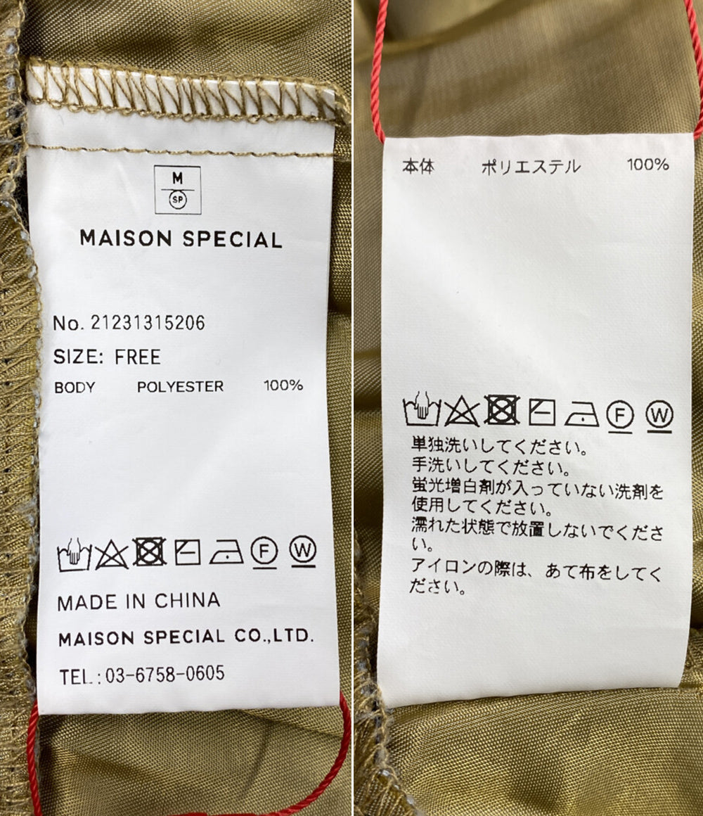 MAISON SPECIAL キャミソール グレイッシュイエロー ブラックシフォン 21231315206 レディース SIZE M メゾンスペシャル